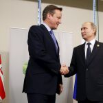 David Cameron y Vladimir Putin.