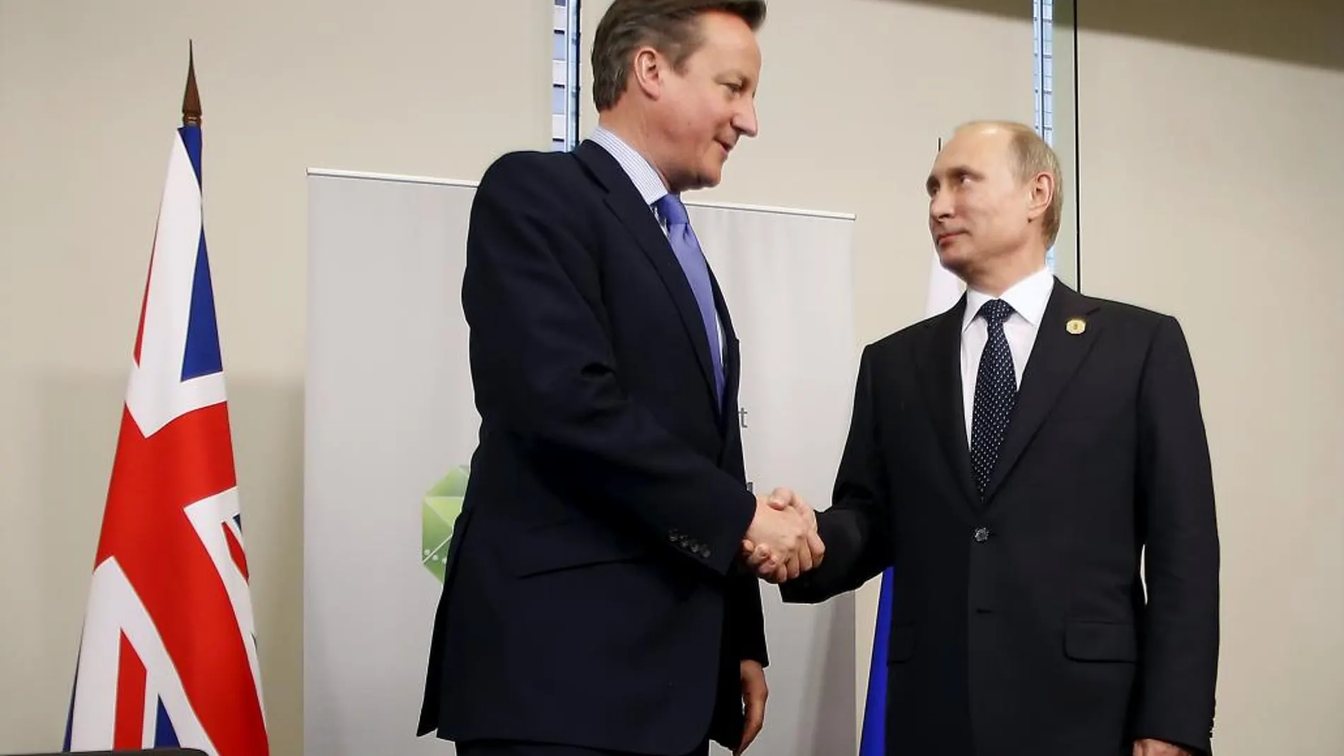 David Cameron y Vladimir Putin.