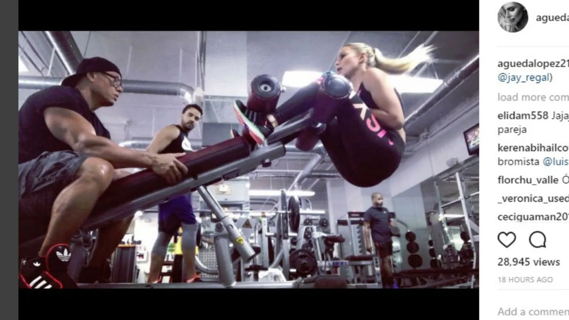 Luis Fonsi y Águeda López en el vídeo compartido por la modelo en Instagram