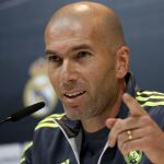 Zinedine Zidane, técnico del Real Madrid, en rueda de prensa