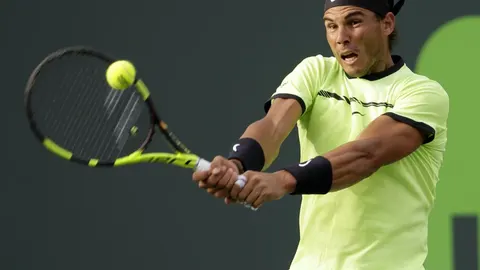 Rafael Nadal, durante el partido contra Dudi Sela