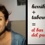 Instante del vídeo en el que Beatriz Talegón da su peculiar lección de euskera