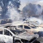 Cuando llegaron los Bomberos el fuego ya había quemado una treintena de coches