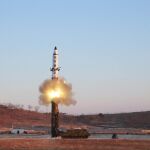 Lanzamiento de un misil en Corea del Norte.