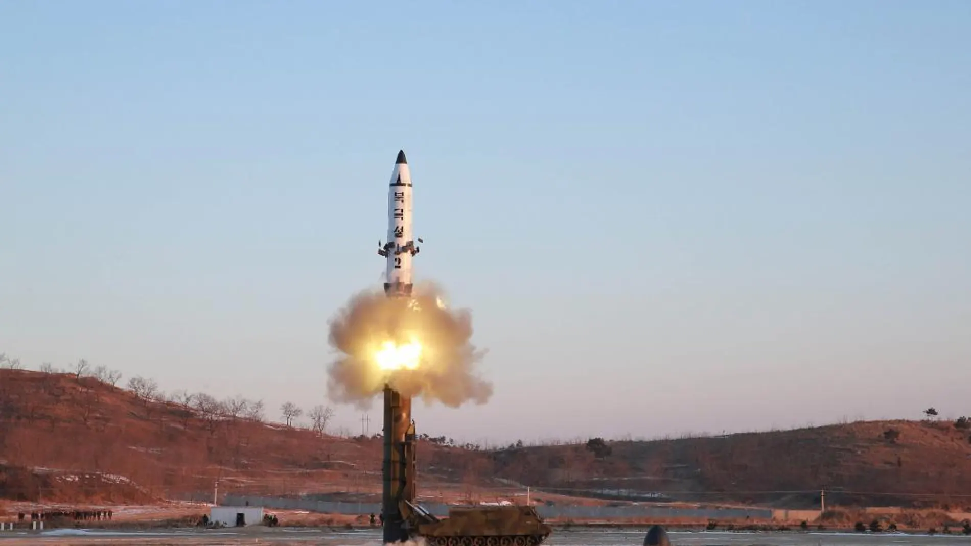 Lanzamiento de un misil en Corea del Norte.