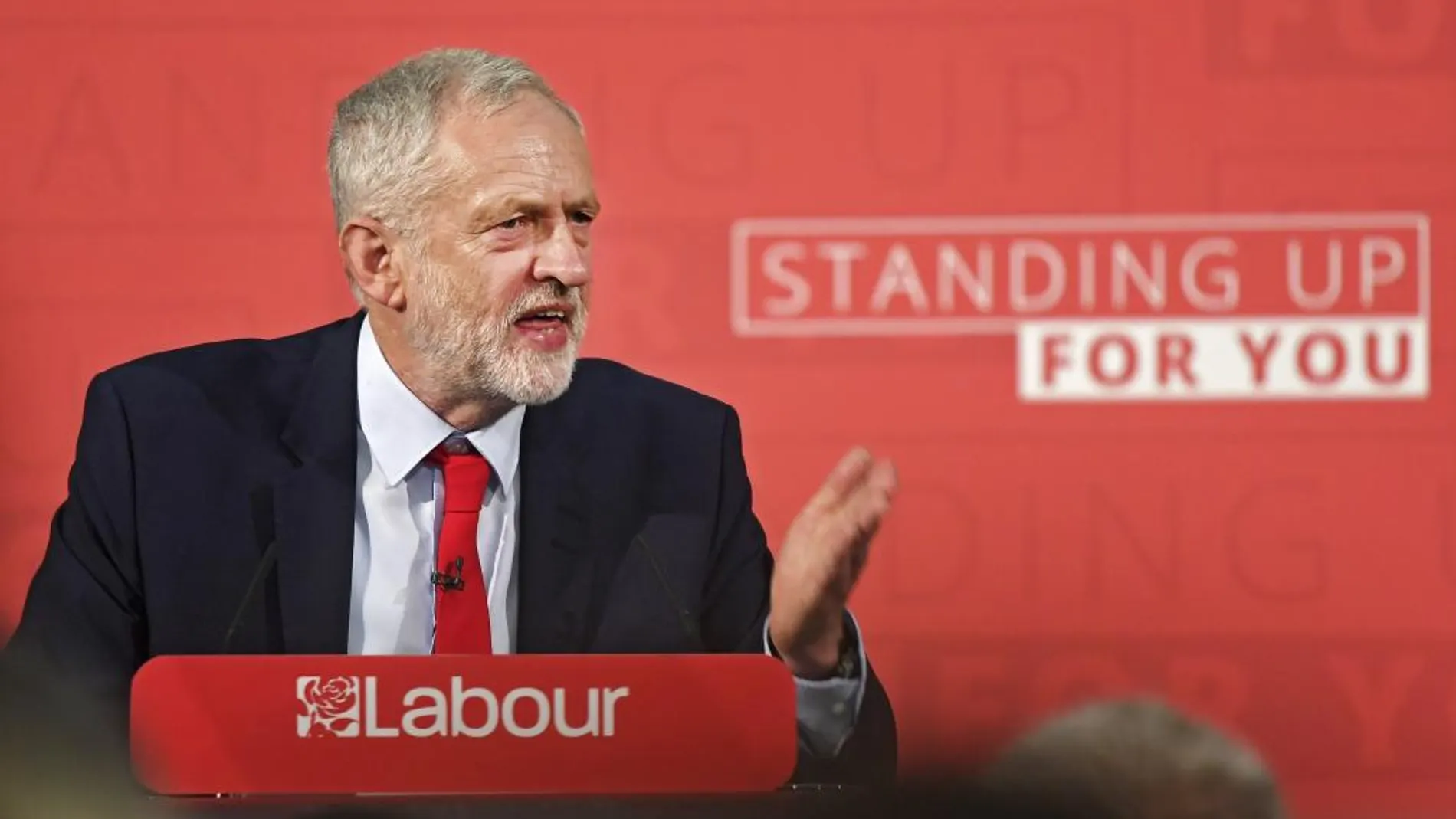 El líder laborista Jeremy Corbyn durante un mitin de campaña en Londres (Reino Unido) el pasado 20 de abril