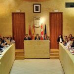 Momento del último Pleno del Ayuntamiento de Salamanca, presidido por el alcalde, Alfonso Fernández Mañueco