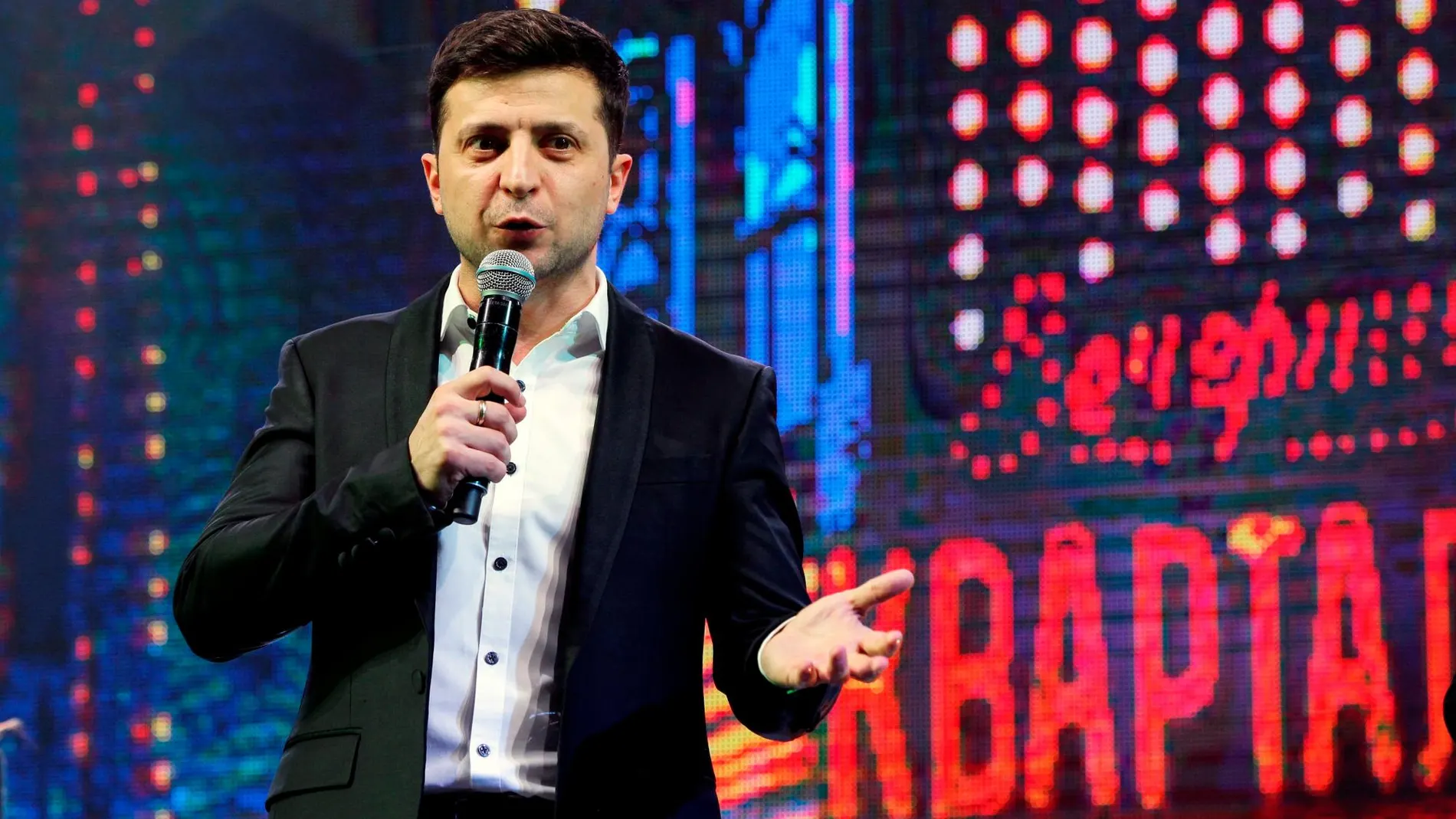 El comediante ucraniano Vladímir Zelenski durante un espectáculo en Kiev. EFE/ Stepan Franko