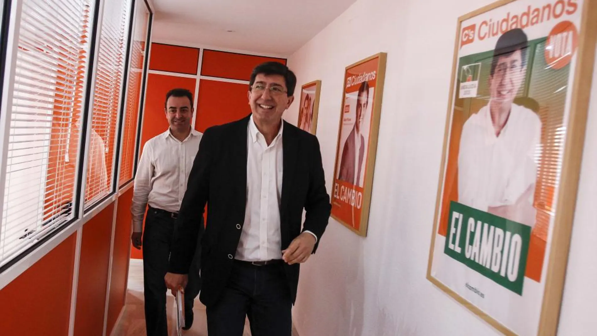 Juan Marín, en la sede de Cs