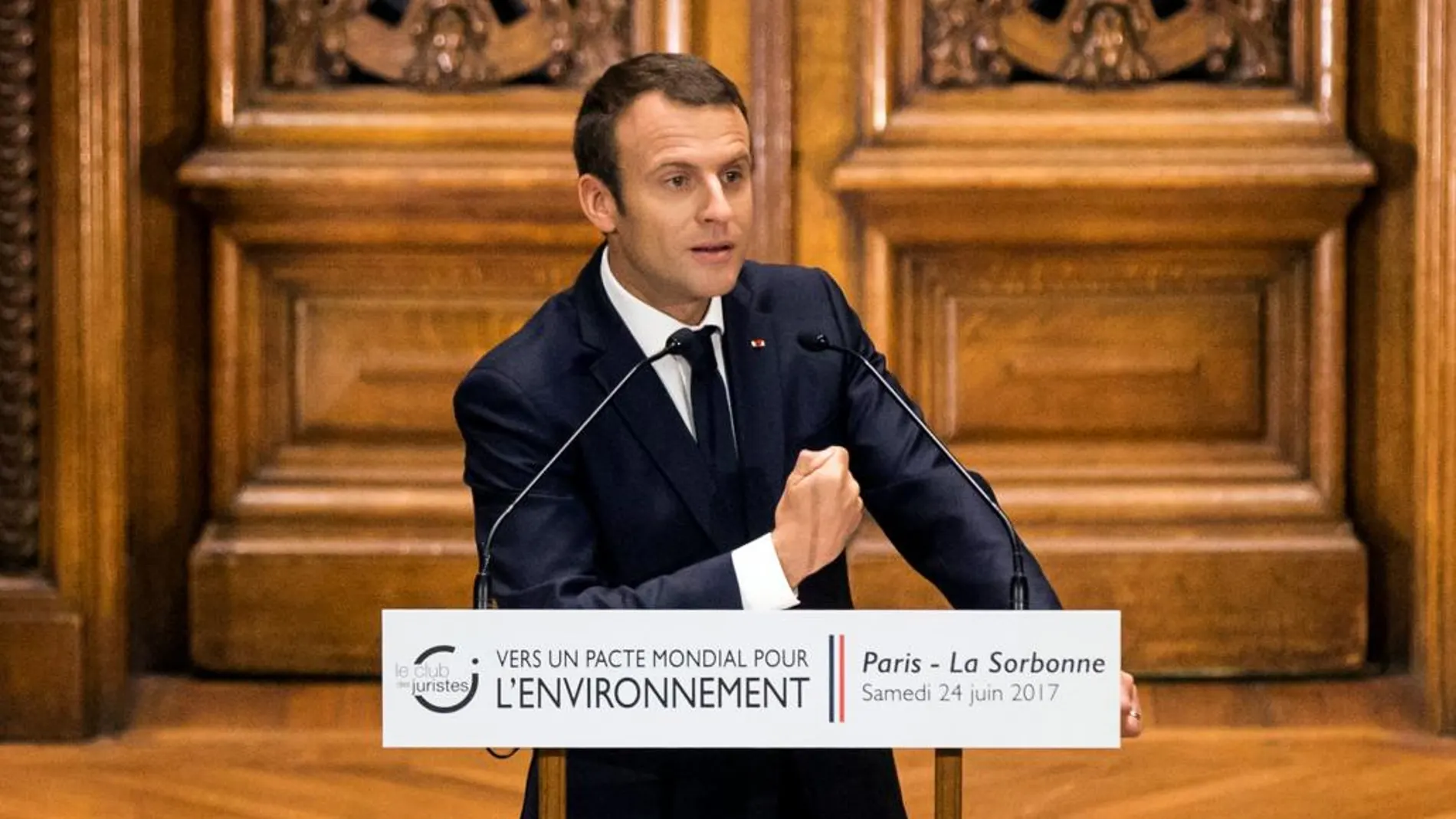 Emmanuel Macron, en la Sorbona