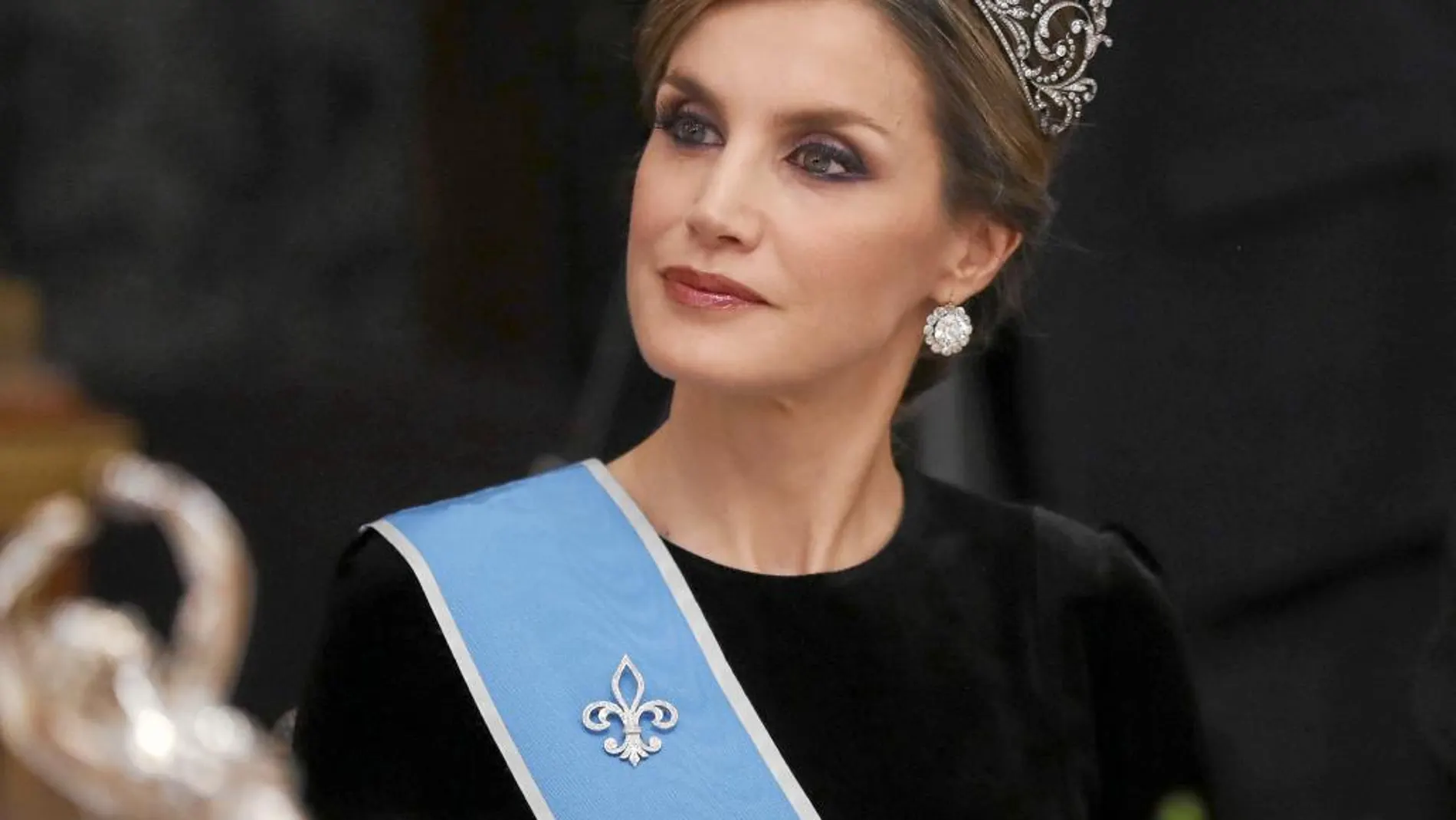Doña Letizia con la tiara de la Reina Victoria Eugenia