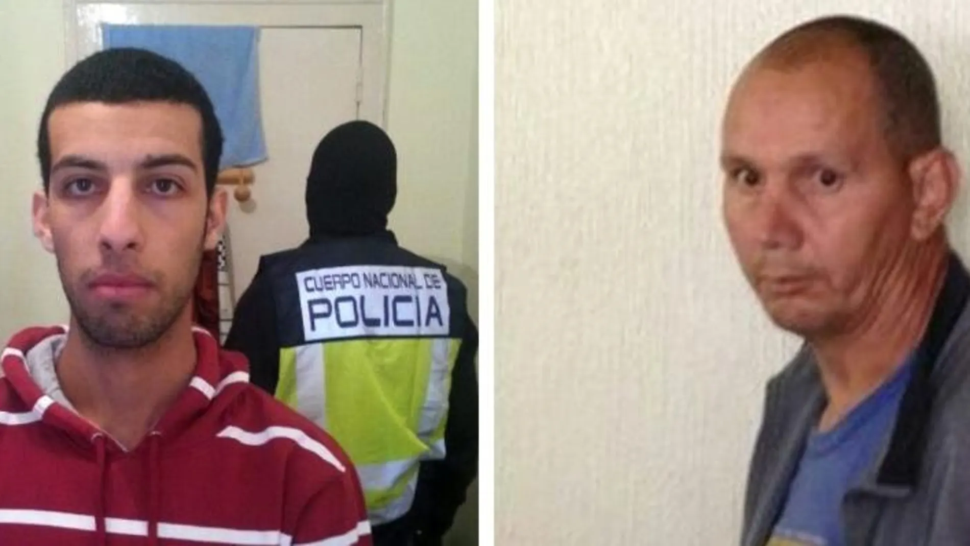 Fotografías facilitadas por el Ministerio del Interior de Nou Mediouni, de origen argelino, detenido en Zaragoza y Hassan El Jaaouani, de origen marroquí, arrestado en Murcia