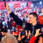 Pedro Sánchez, a su llegada al acto de apoyo a Jaume Collboni