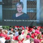 La «premier» británica habló del Brexit a los ciudadanos gibraltareños que celebraban el día «nacional» de la colonia el pasado 10 de setiembre