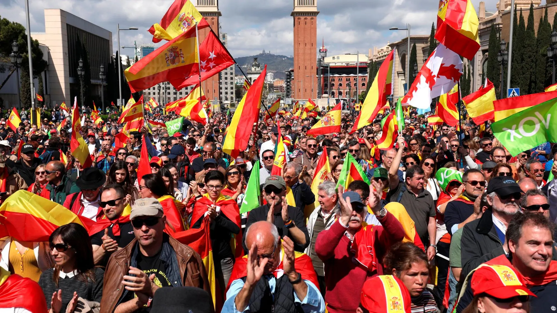 Manifestación convocada por Vox en Barcelona en marzo de 2019