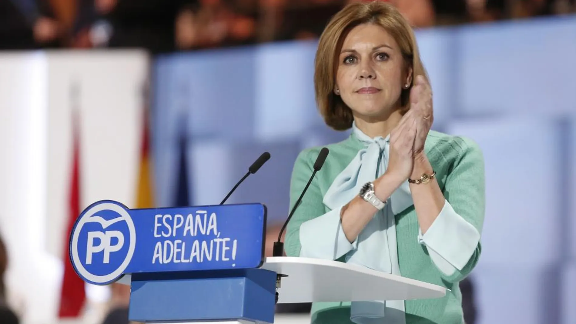 María Dolores de Cospedal durante su intervención en el Congreso del PP