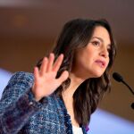 La líder de Ciudadanos en Cataluña Inés Arrimadas, durante un acto de campaña en Málaga / Foto: Efe