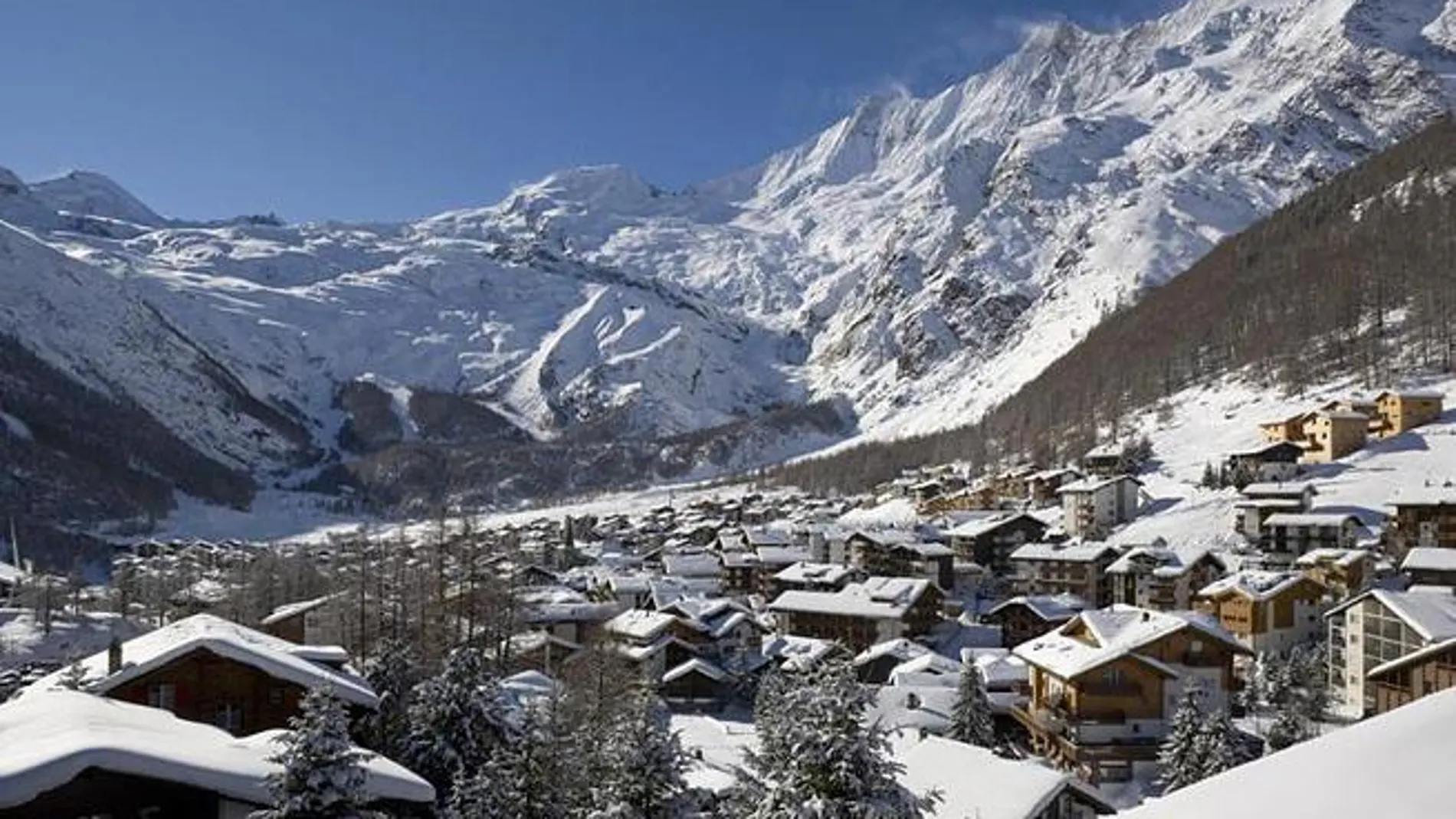 Vista del pueblo de Saas-Fee, Suiza