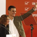 Pedro Sánchez y Meritxell Batet durante un acto electoral el pasado 21 de noviembre