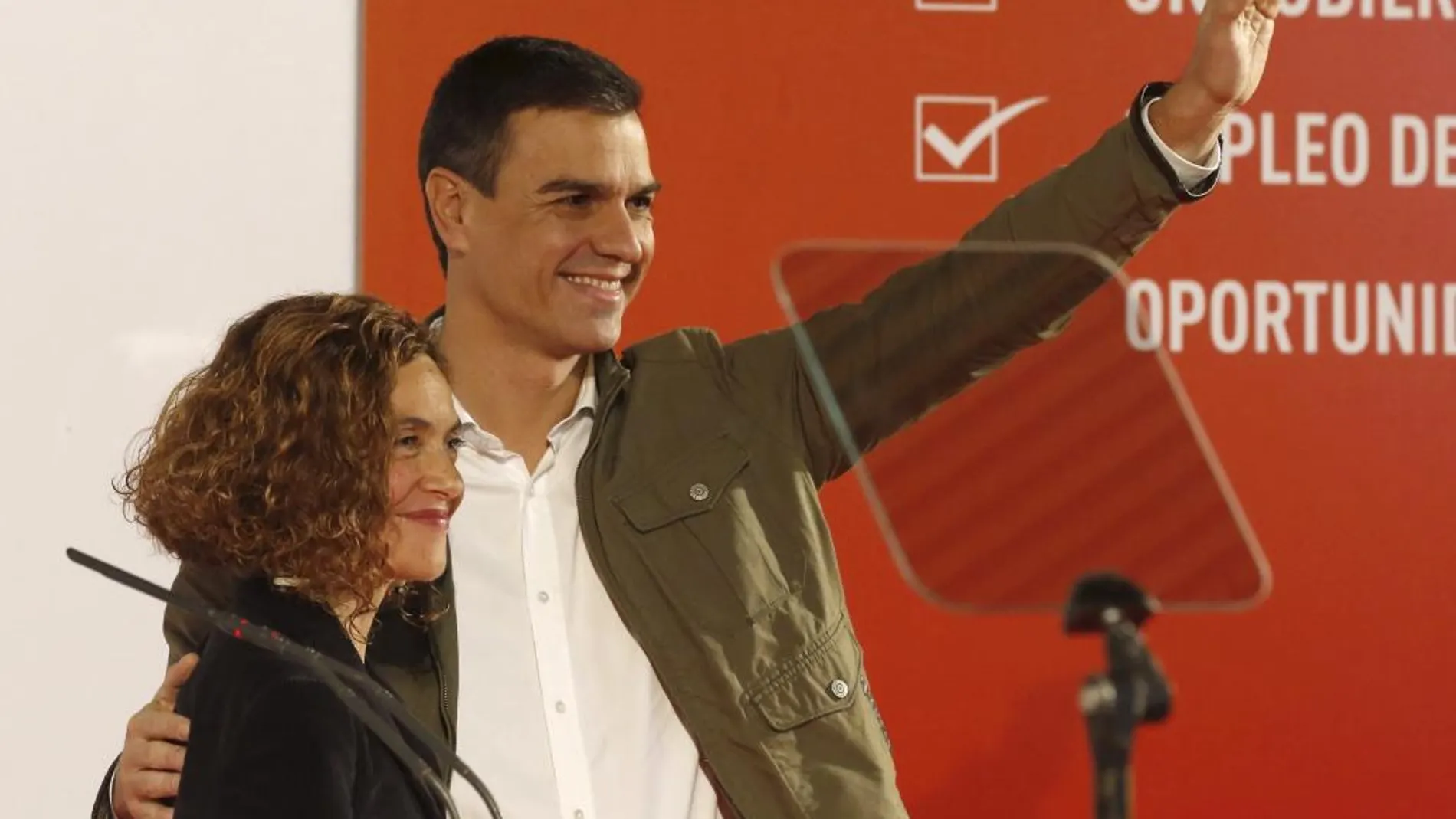 Pedro Sánchez y Meritxell Batet durante un acto electoral el pasado 21 de noviembre