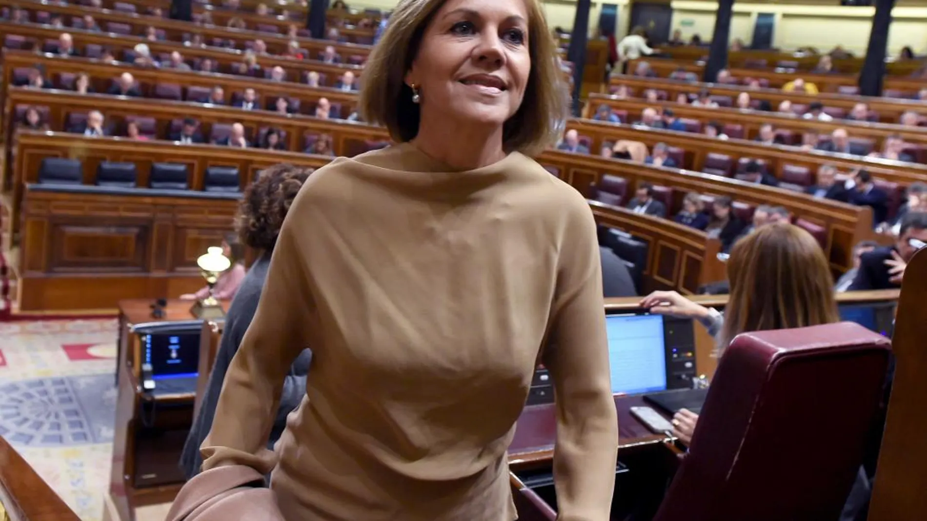 La ex secretaria general del PP María Dolores de Cospedal, en el Congreso de los Diputados / Efe