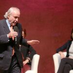 Antoni Fernández Teixidor, líder de Lliures, en el auditorio AXA de Barcelona