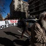 Huelga de taxistas en Madrid este mes de enero. Foto: Gonzalo Pérez