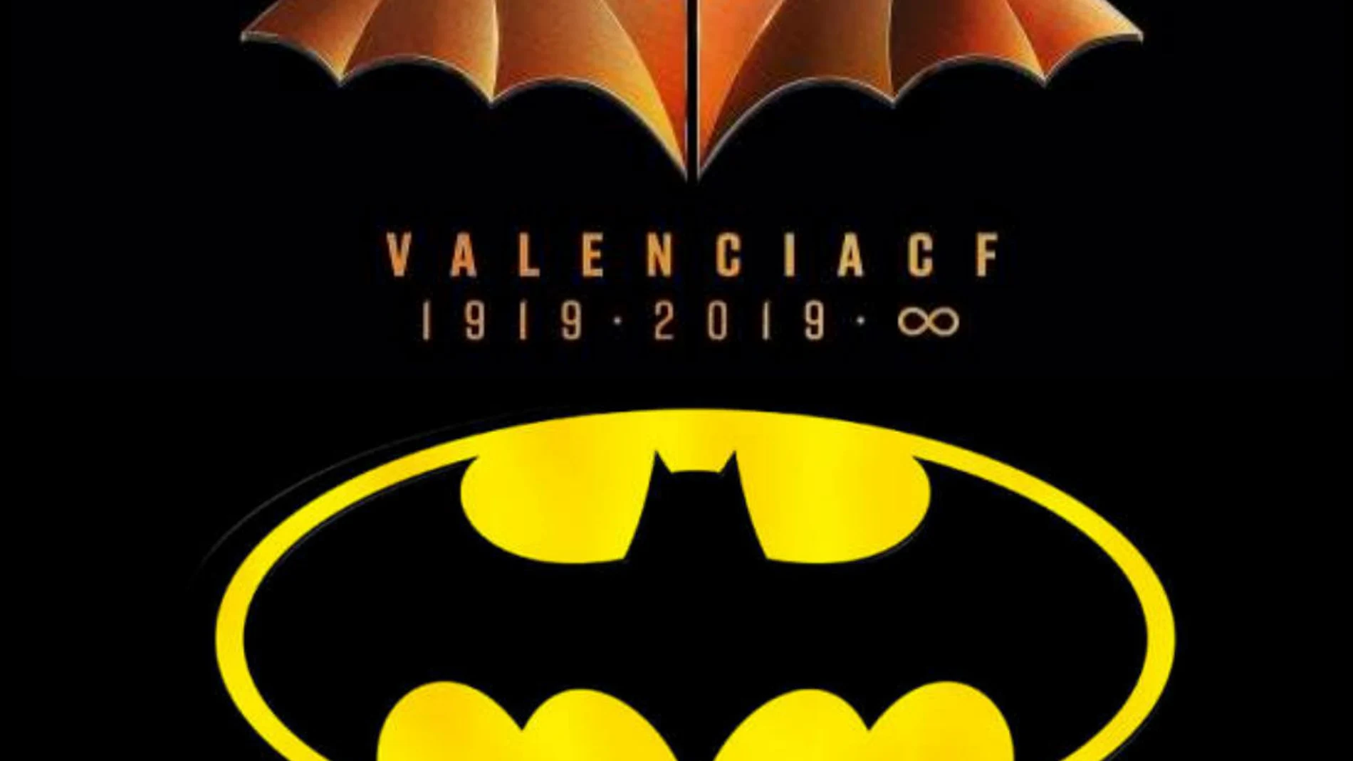 Comparación entre los dos logos del Valencia y Batman