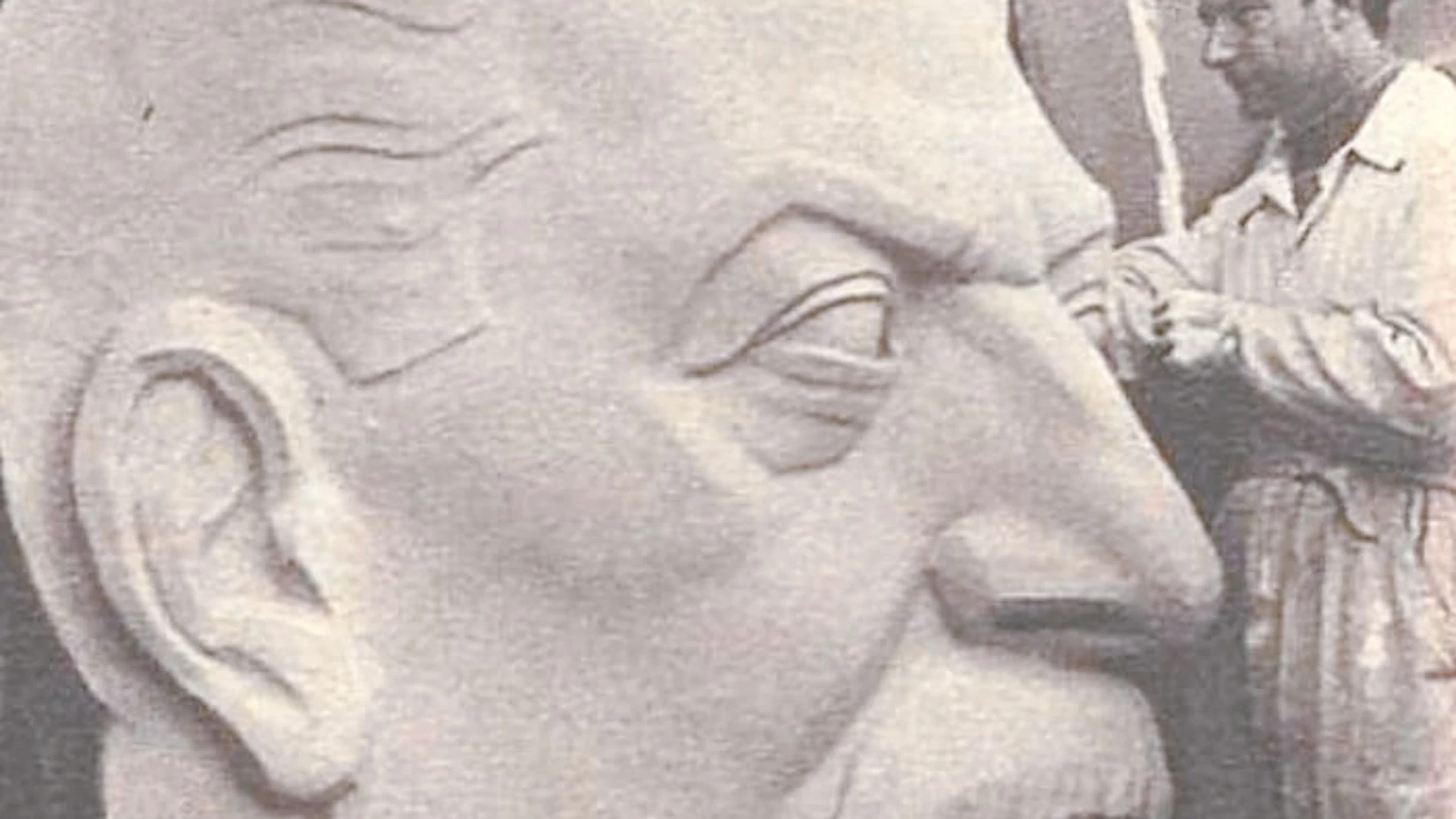 El artista con la efigie de Stalin