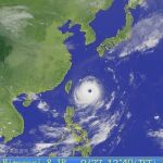 El mapa muestra la posición del tifón Dujuan.