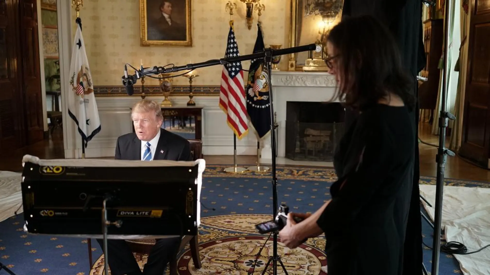 Donald Trump durante la grabación de un programa para la cadena HBO