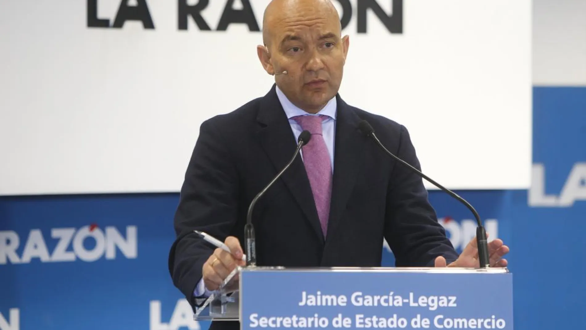 Jaime García-Legaz, Secretario de Estado de Comercio, durante el desayuno informativo en La Razón