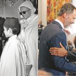 El Rey Juan Carlos I conversa con el actual monarca de Marruecos cuando era el heredero / El Rey Felipe VI saluda al presidente Obama en 2016