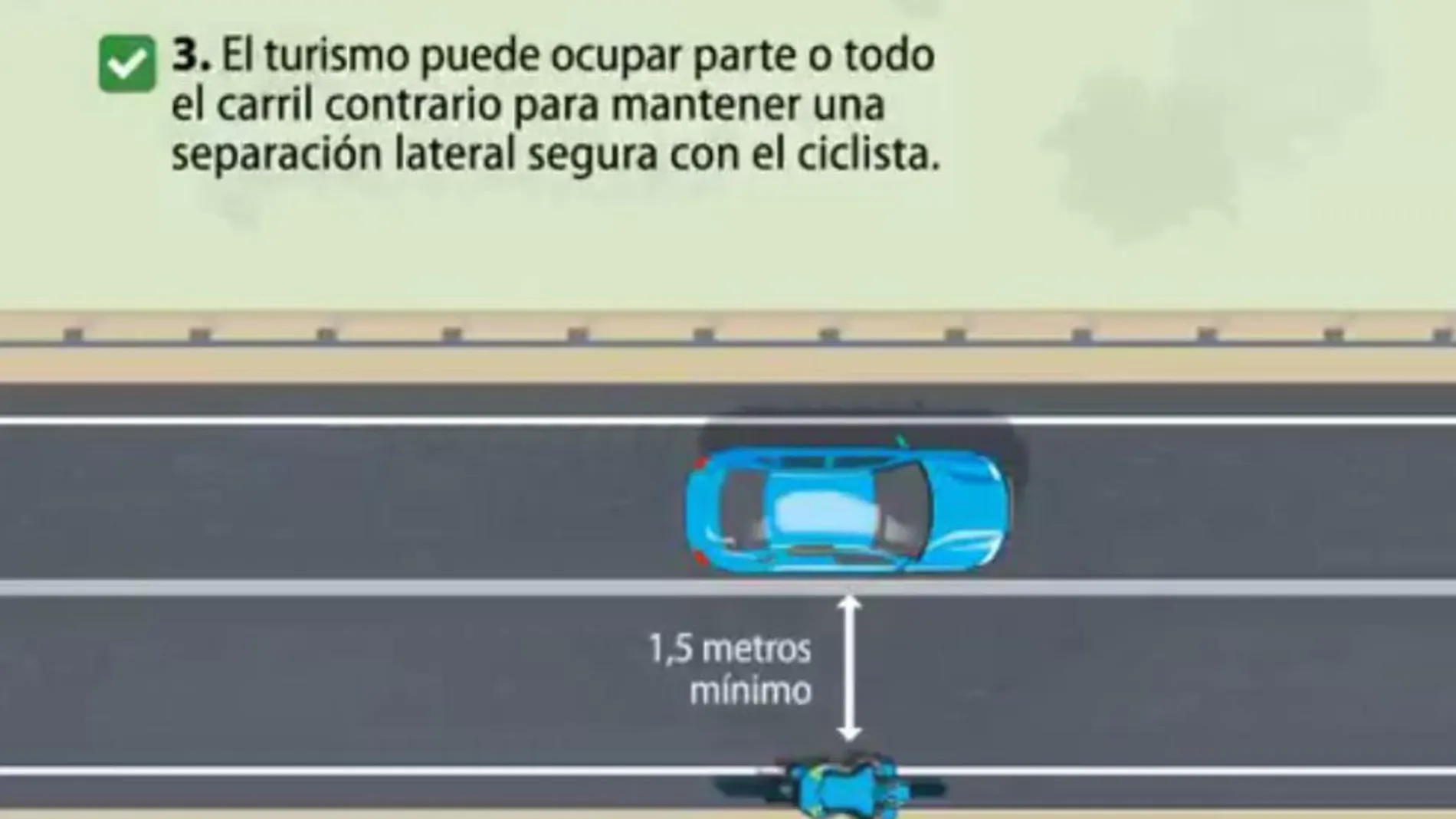 Explicación de cómo adelantar correctamente a un ciclista