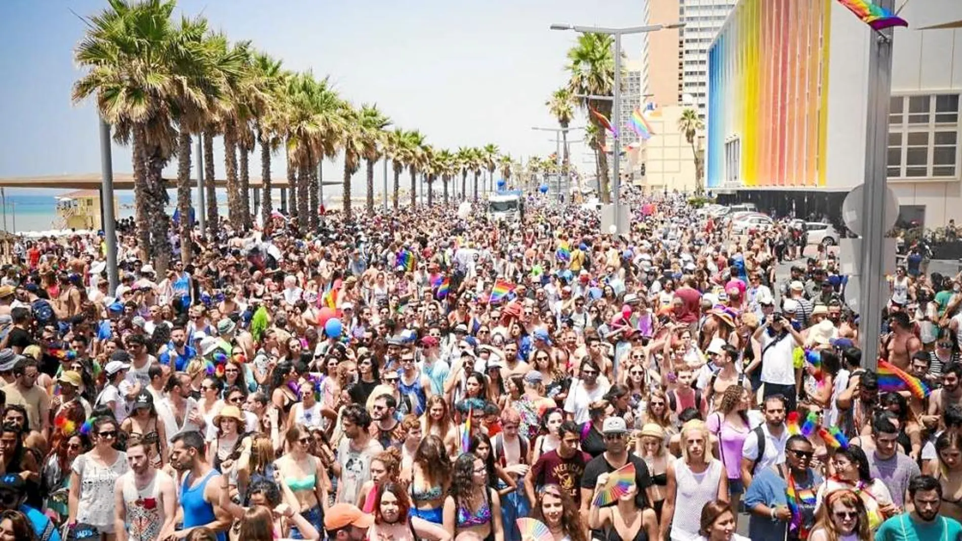 En la calles, repletas de banderas multicolor, se lleva a cabo hoy la popular «LGTB Parade» que recorre las principales vías de la ciudad desafiando los más de 30ºC de temperatura