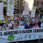 Manifestación contra el decreto de plurilingüismo en 2019 en la ciudad de Alicante
