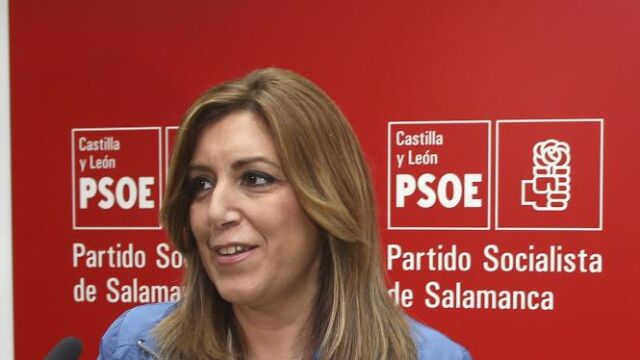 La presidenta de la Junta, Susana Díaz, ayer en una sede socialista de Salamanca