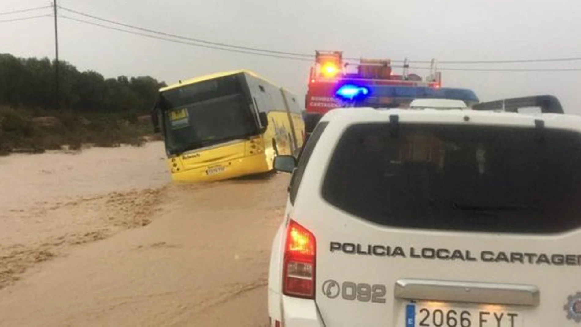 Imagen del autobús accidentado