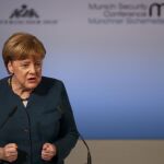 La canciller, Angela Merkel, durante su intervención.
