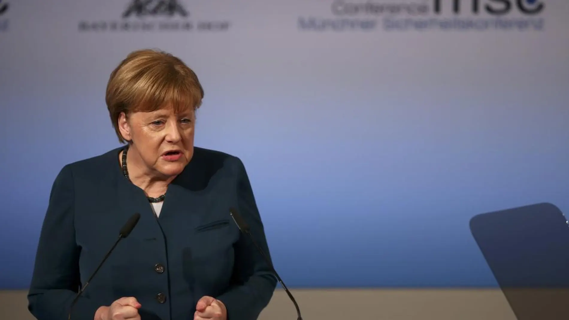 La canciller, Angela Merkel, durante su intervención.