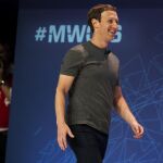 Imagen del pasado lunes de Mark Zuckerberg en el Mobile World Congress de Barcelona