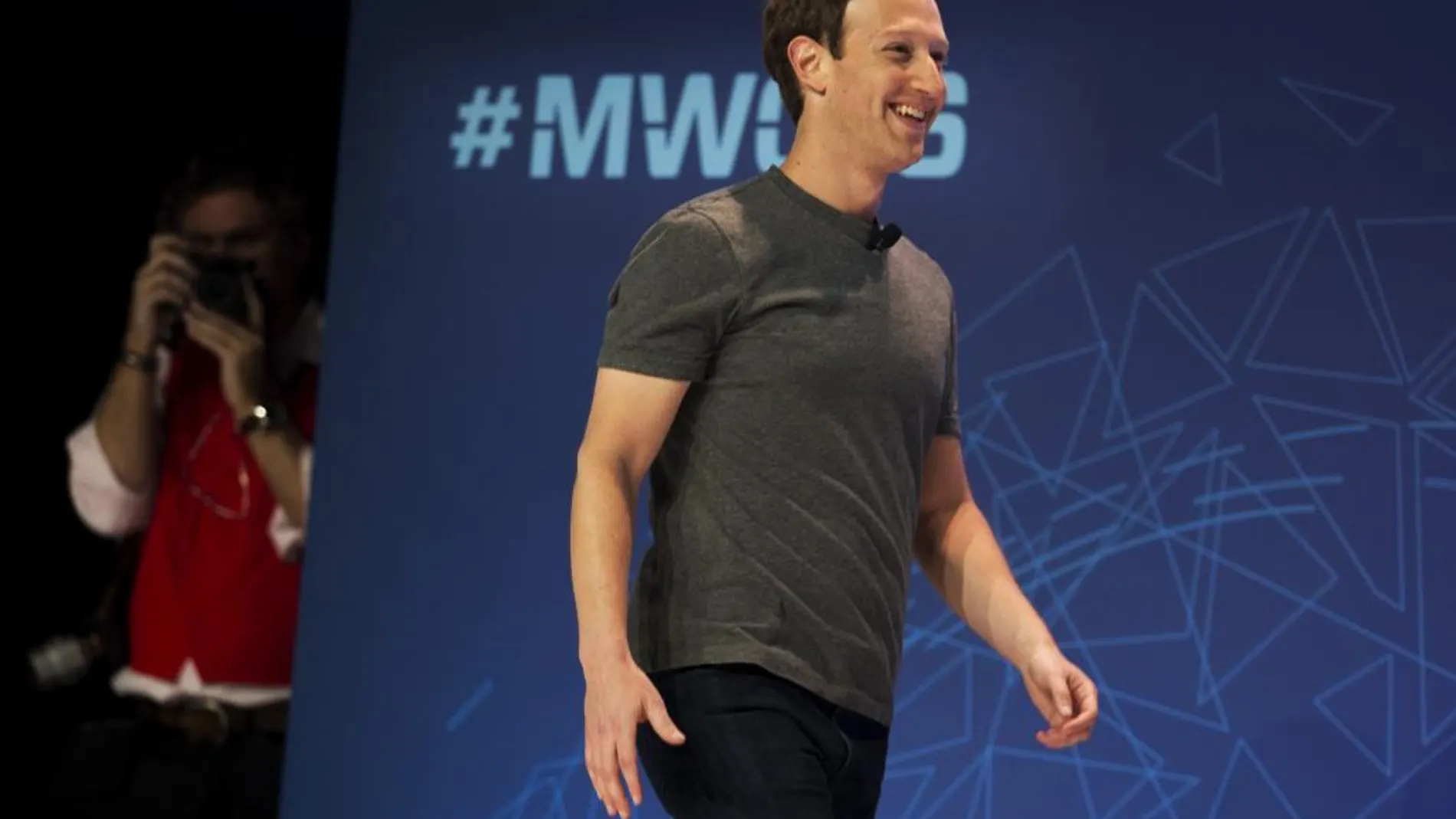 Imagen del pasado lunes de Mark Zuckerberg en el Mobile World Congress de Barcelona