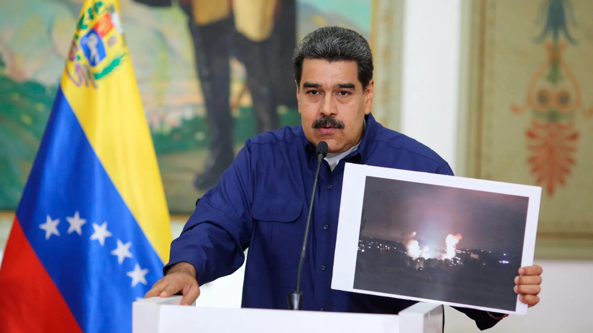Nicolás Maduro pronunciándose este lunes sobre las fallas eléctricas que afectan al país desde el 7 de marzo de 2019 / Efe