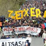 Manifestación a favor de los agresores en Alsasua