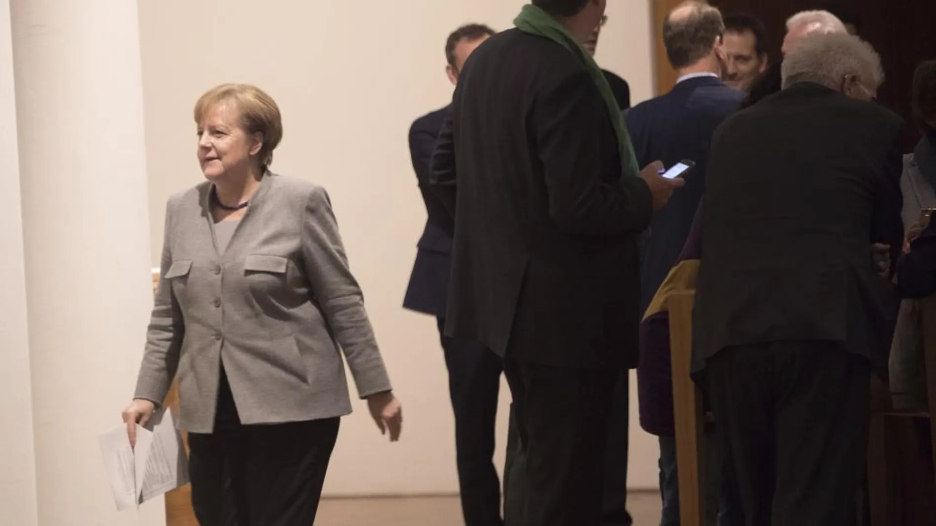 Angela Merkel a su llegada al encuentro