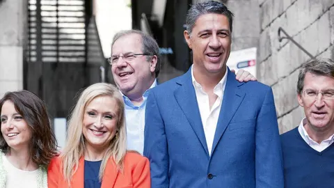 Herrera junto a García Albiol, Cristina Cifuentes y Alberto Núñez Feijóo en el acto celebrado en Barcelona
