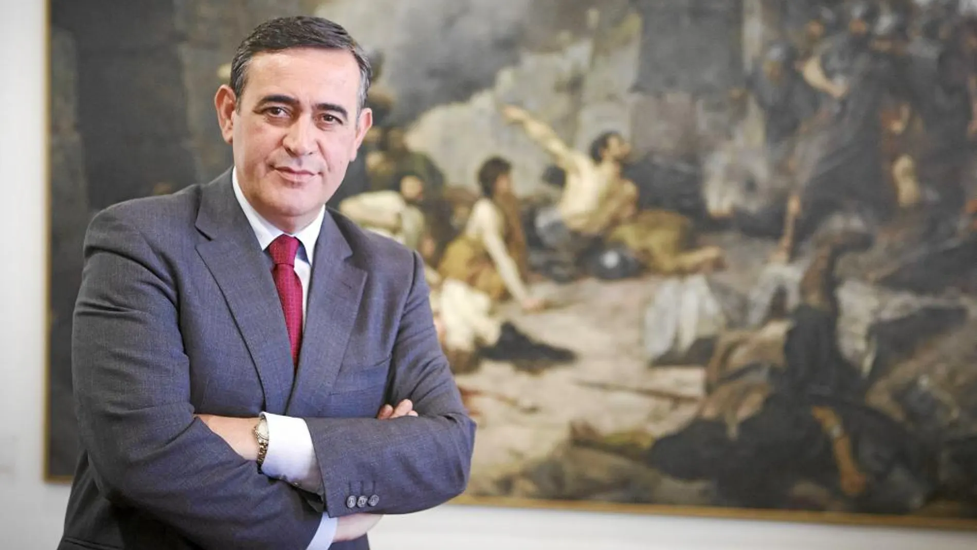 El presidente de la Diputación de Soria, Antonio Pardo, en la sede de la institución provincial