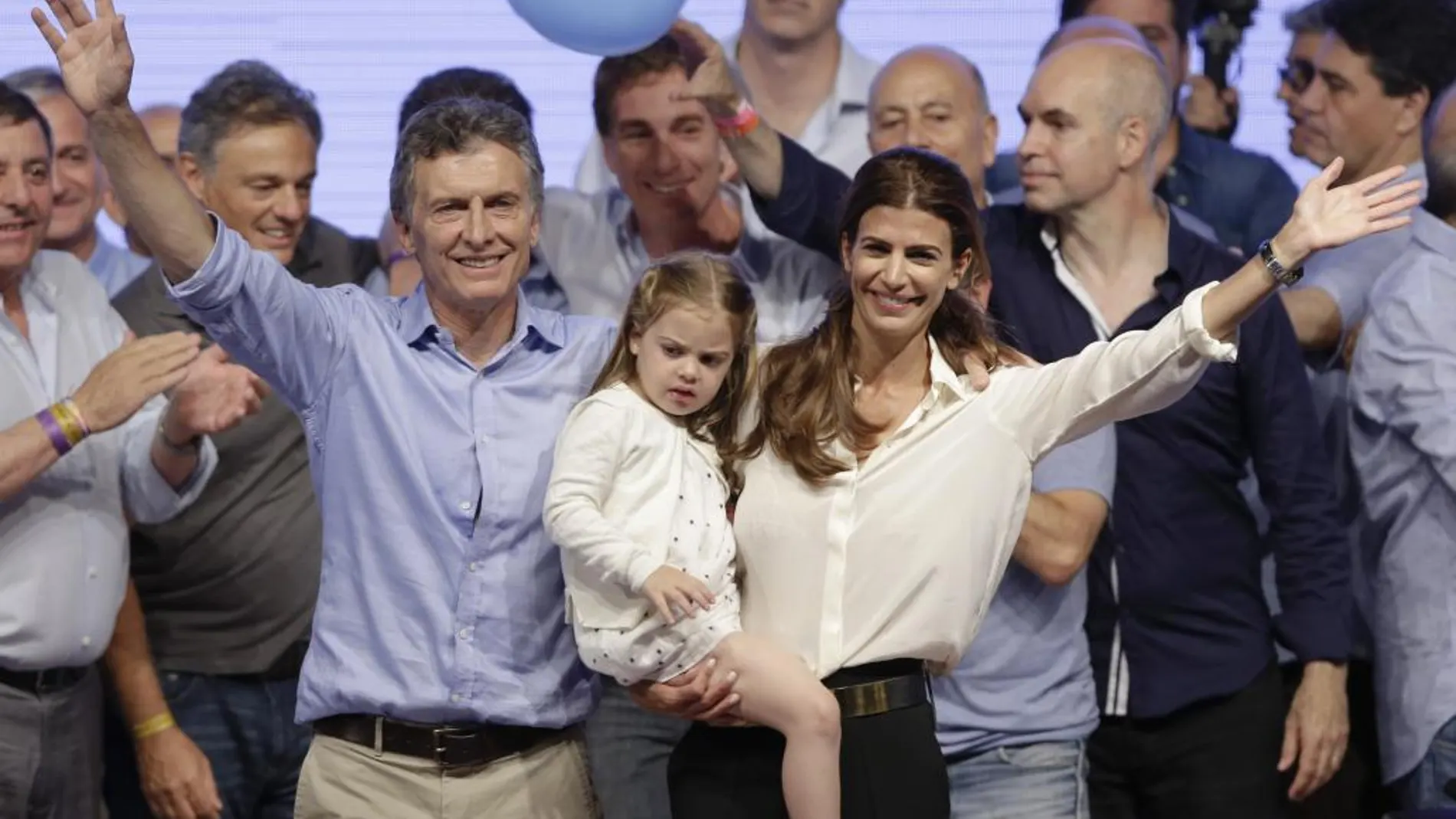 Mauricio Macri, junto a su esposa Juliana Awada y su hija Antonia