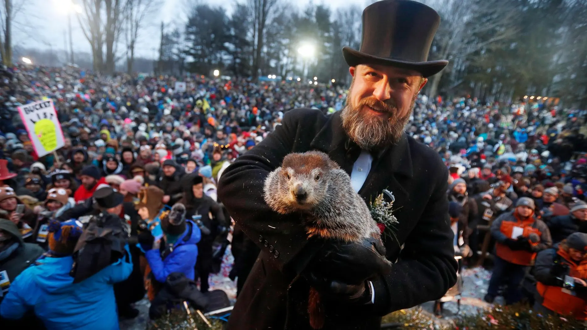 Celebración del Día de la Marmota, en Punxsutawney, Pensilvania.