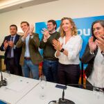 Pablo Casado clausura la Junta Directiva del PP de Ávila, junto a Fernández Mañueco, Carlos García, Juan Pablo Martín, Alicia García y Sonsoles Sánchez Reyes
